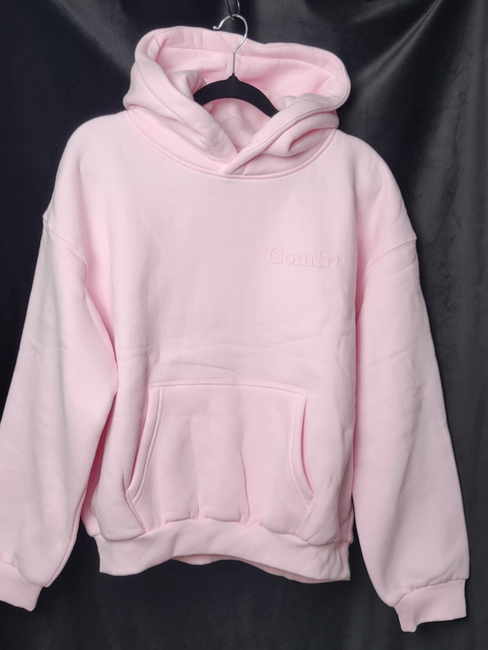 Comfrt NEW! Kids' Pink Fleece  Hoodie Sweatshirt Minimalist Size XL Fits Wom XS